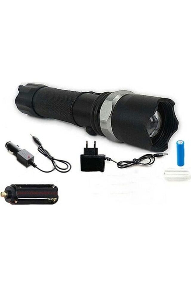 Swat Profesyonel Şarjlı El Feneri Ledli+flashlight+zoom Özellikli 6 Parça Full Set