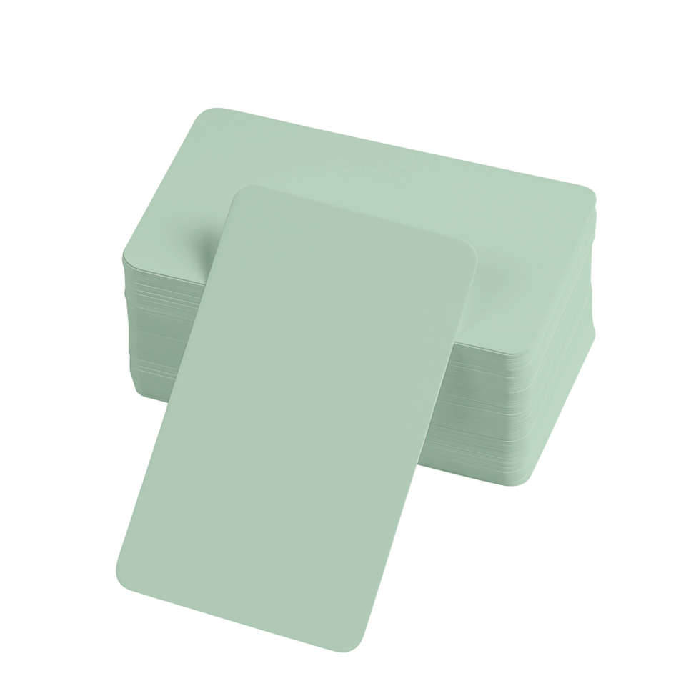 Boş Kelime Kartları 5x8 cm - 50 Adet Oval Kenarlı | Tabu & Not Kartları - Yeşil