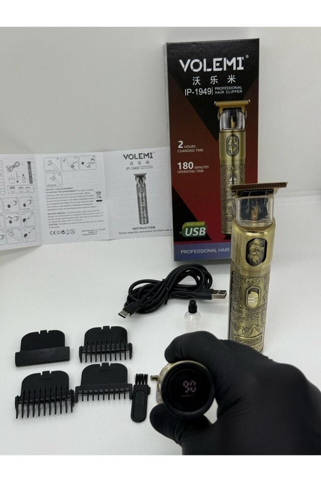 IP-1949 Şarj Göstergeli Sakal Lazer Öncesi Vücut Ense Çizim Kişisel Bakım Aletleri Sıfıra Yakın Tıraş