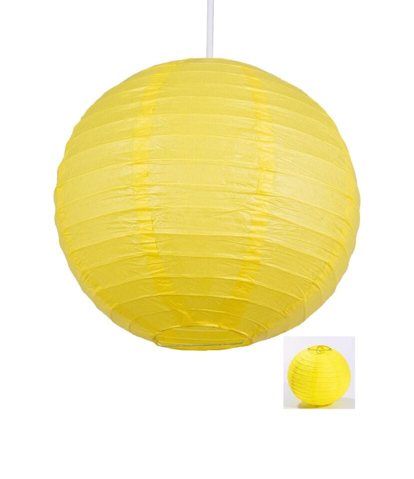 Dekoratif Çin Feneri – Kağıt Lamba - Sarı