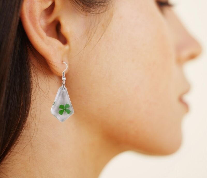 Küpe  - Dört Yapraklı Yonca (Gerçek Yonca)