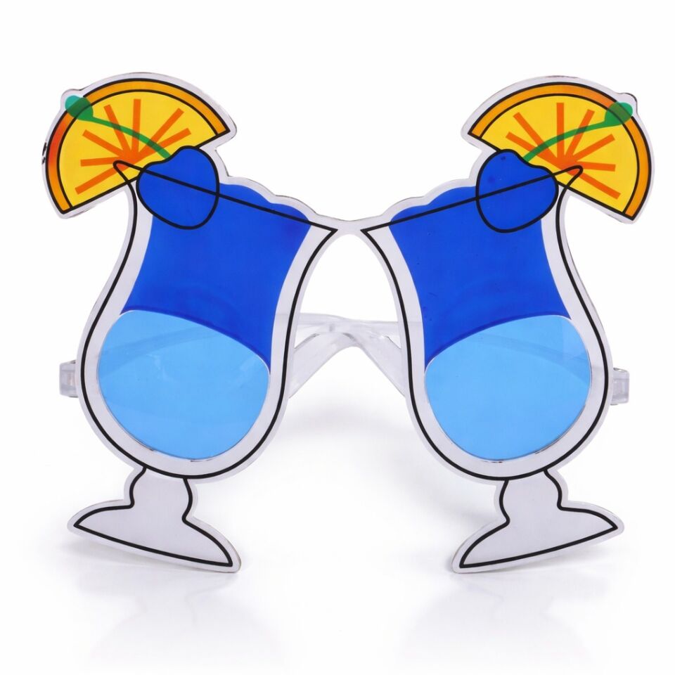 Mavi Kokteyl Bardak Parti Gözlüğü