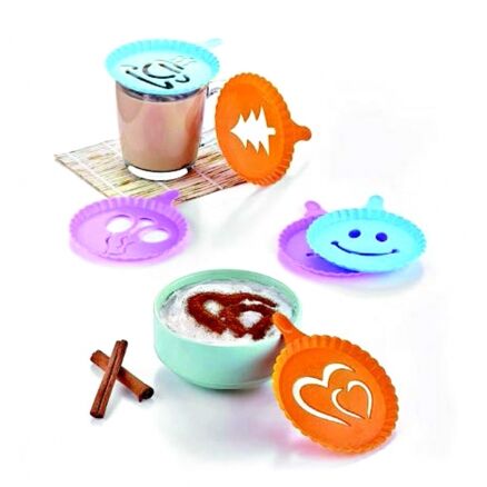 Renkli Kahve Süsleme Şablonları  - 8Li Magic Süsleme Şablonu