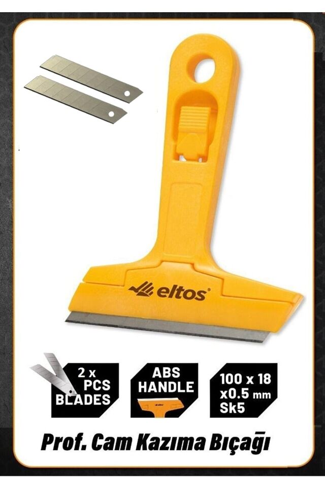 Eltos Çok Fonksiyonlu Profesyonel Cam Kazıma Bıçağı 2 Adet Yedek Bıçak Hediyeli