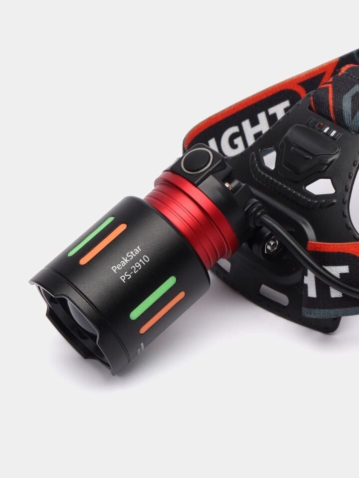 PeakStar PS-2910 Şarjlı Profesyonel Zoomlu Kamp Avcı Balıkçı Kafa Lambası Feneri