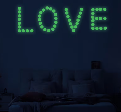 Fosforlu Etiket Karanlıkta Işık Veren Yıldız Tozu Etiketleri