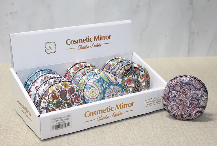 Taşlı Yuvarlak El Aynası Kalın Model 2