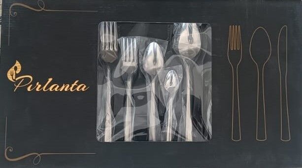 Pırlanta 30 Parça 6 Kişilik Çatal Kaşık Takımı 30 Parça Kutulu Hediyelik Çeyizlik Takım