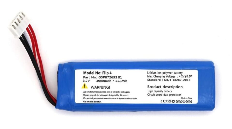 JBL Flip 4 uyumlu 3.7v 3000 mah Soketli Batarya