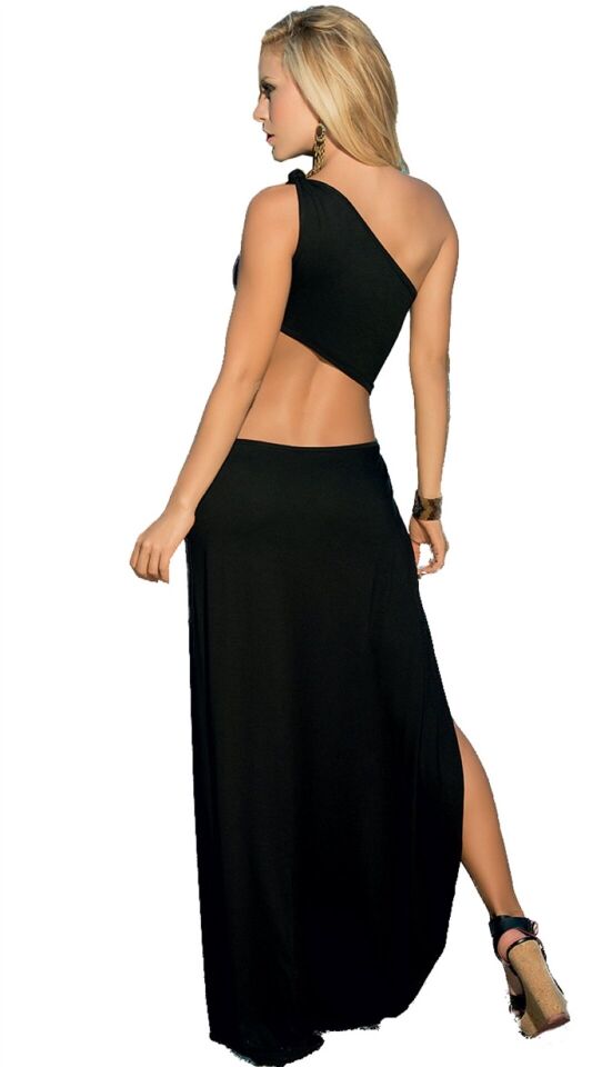 Terry Pau TP100916 Derin Yırtmaçlı Uzun Elbise