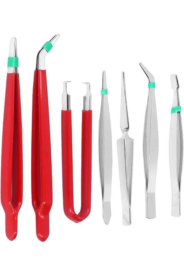 Premium 7 Parça Çelik Profesyonel Çiçek Bakım ve Teraryum Cımbız Seti - Lüks Bakım Kiti