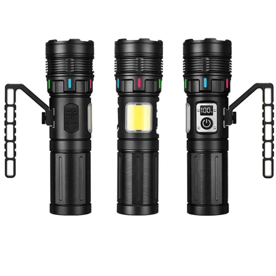 15.000 Lümen TG + COB LED Şarjlı El Feneri WT-703