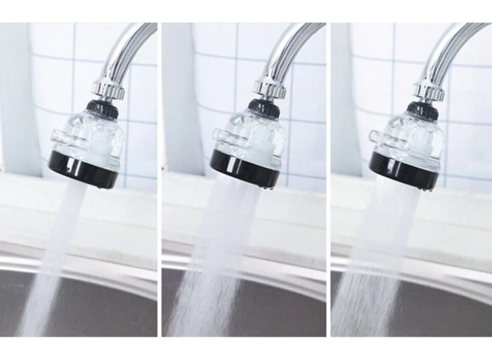 Su Tasarruflu  3 Fonksiyonlu  Oynar  Musluk Başlığı - Şeffaf