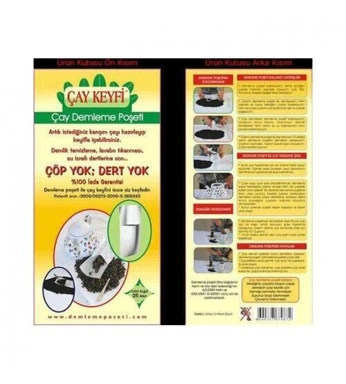 Ev Tipi Çay Demleme Poşeti 25Li Paket