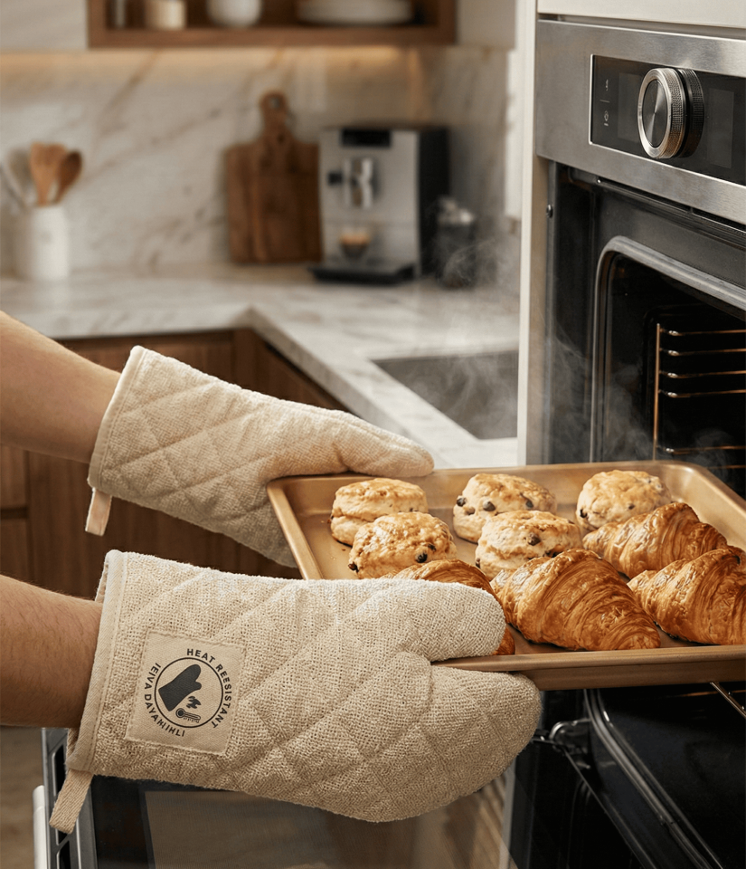 Fırın Eldiveni Isıya Dayanıklı Termo Astarlı LÜX Fırın Eldiveni