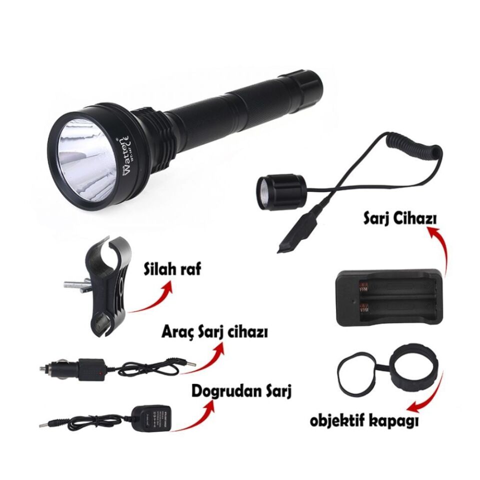 Güçlü Profesyonel Tüfek Feneri Wt-147