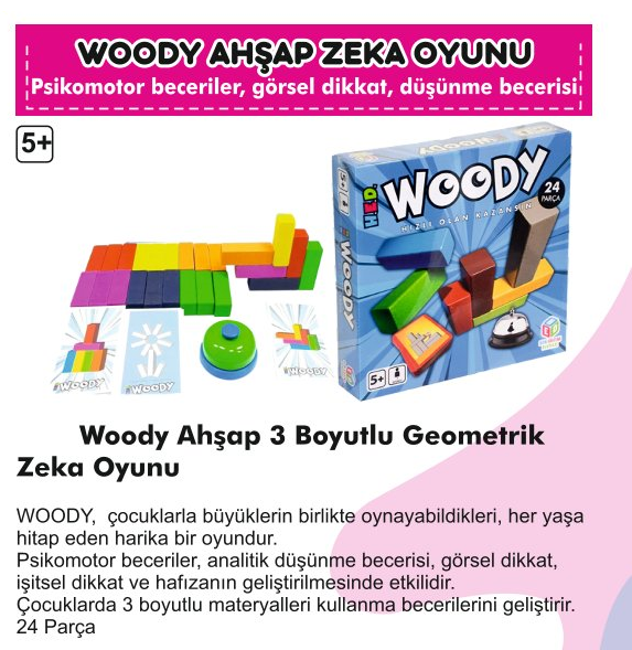 Woody Ahşap 3 Boyutlu Geometrik Zeka Oyunu