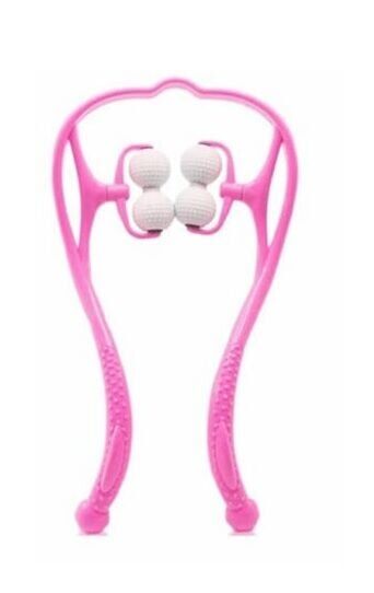 Boyun Bacak Ayak Bel Masaj Aleti Çok Fonksiyonlu Manuel 4 Tekerlekli - Pembe