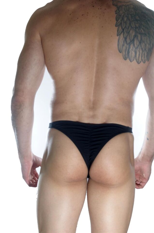 Erkek Arkası Büzgülü Siyah Brazillian Slip