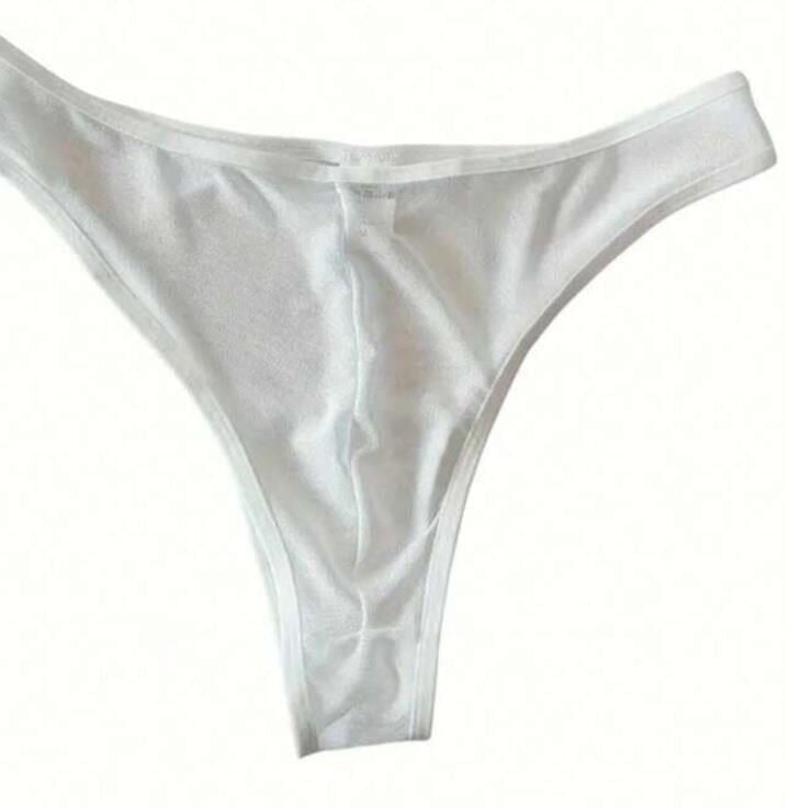 Erkek Biyeli Beyaz Transparan Brazillian Slip