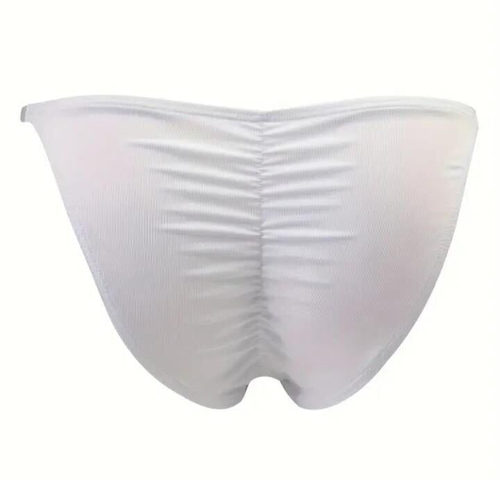 Erkek Beyaz Büzgülü Slip İç Giyim