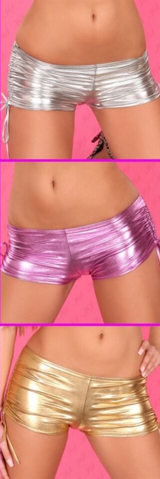 Terry Pau TP100946 Yandan Büzgülü Lame Şort