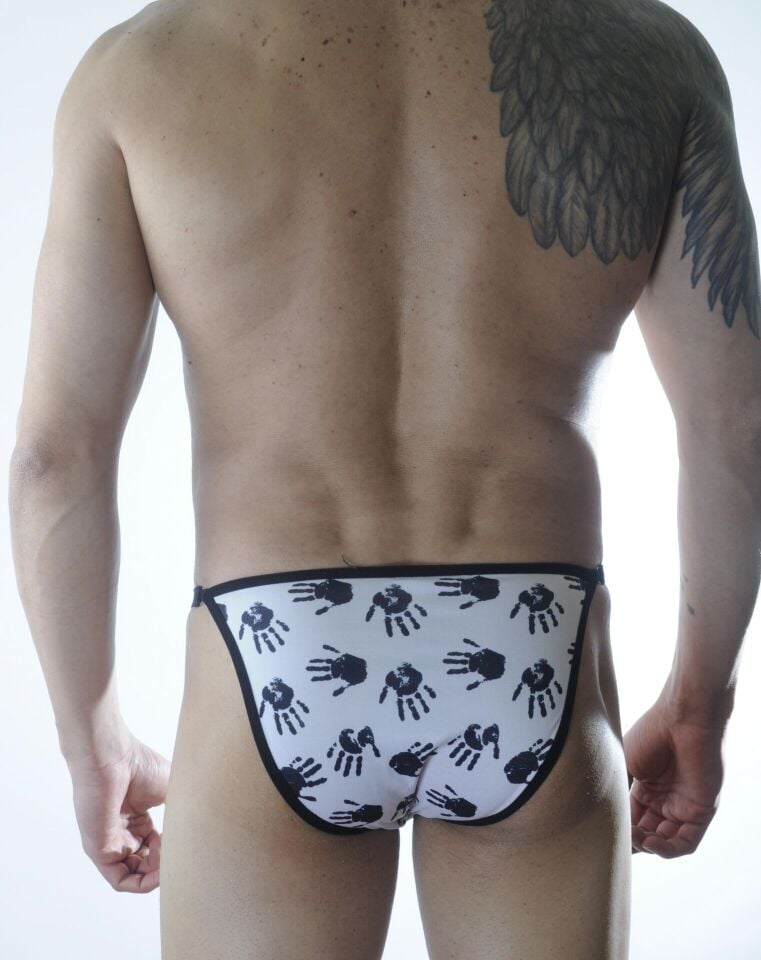 Erkek Metalli El Desenli Slip Çamaşır