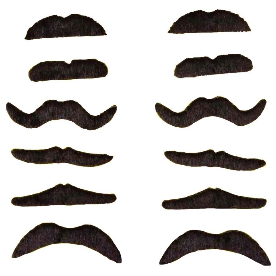 Yapışkanlı Takma Bıyık 6 Model 12 Adet Set