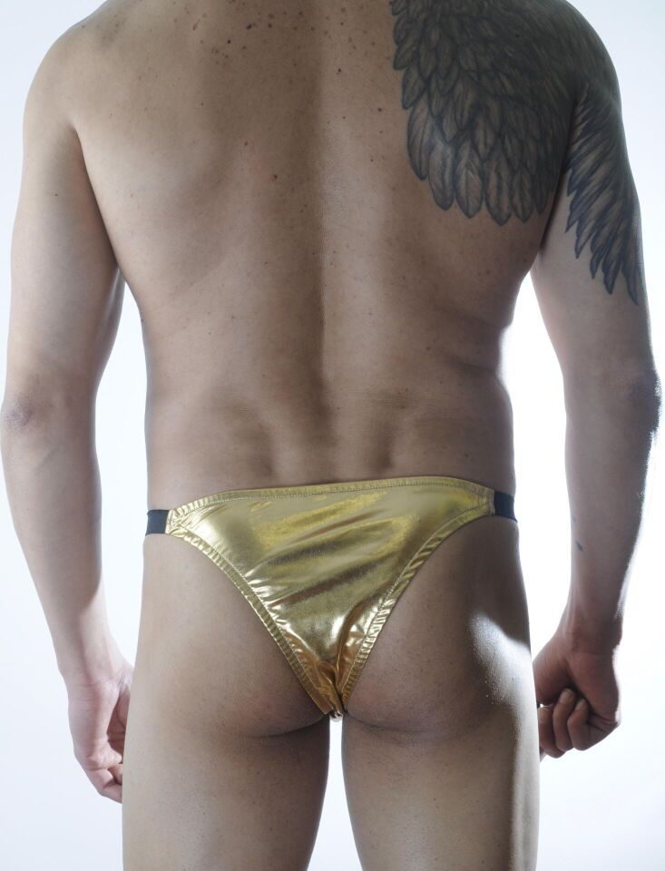Erkek Gold Lame Brazillian Slip İç Çamaşırı