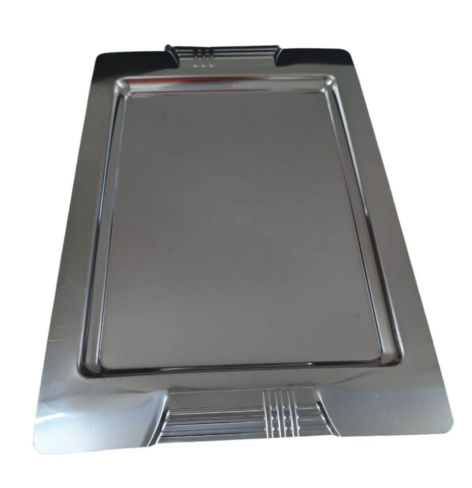 Tepsi - Çelik Kahve Sunum Tepsisi 46 x 30 Cm