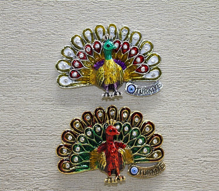 Swarovski Taşlı Tavuskuşu Magnet