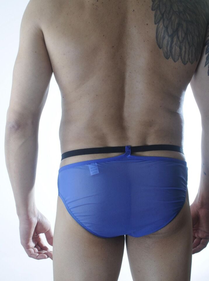 Erkek Mavi Tül Fantezi Slip İç Çamaşırı