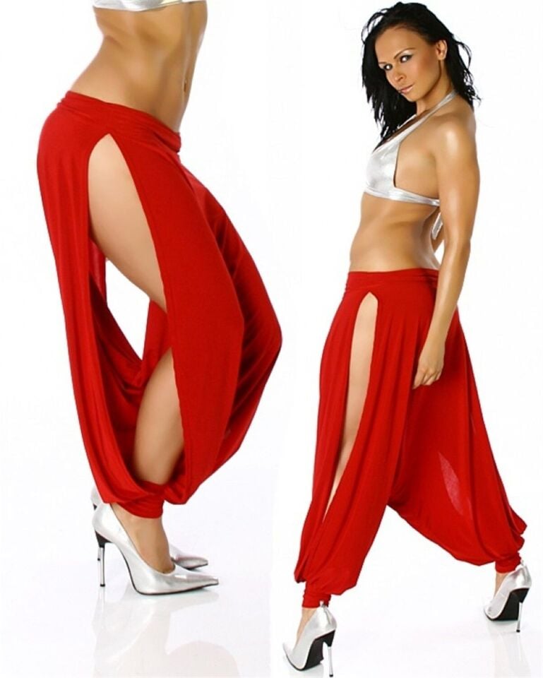 Terry Pau TP100911 Derin Yırtmaçlı Pantalon