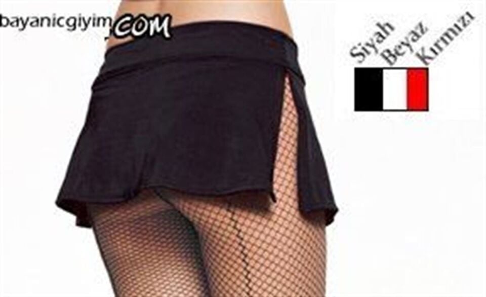 Terry Pau TSec03124 Derin Yırtmaçlı Mikro Etek