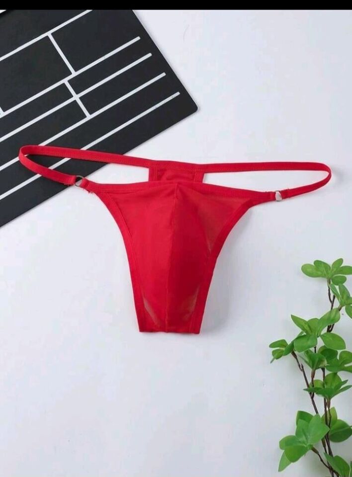 Erkek Kırmızı Transparan Tanga İç Giyim