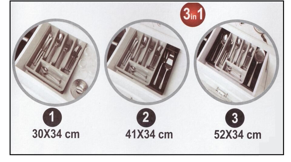 Kayar Kaşıklık Organizeri - 3 Aşamalı Sürgülü - Sağ Sol Açılır