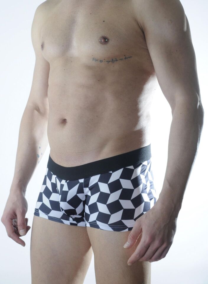 Erkek 3D Küp Desenli Boxer