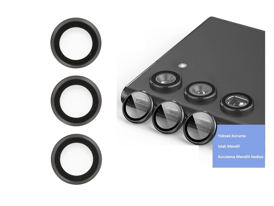 Samsung Galaxy S23 Kamera Lens Koruyucu - Siyah