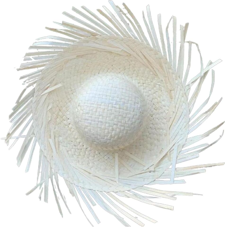 Tropikal Parti Beyaz Hasır Hawaii Şapkası