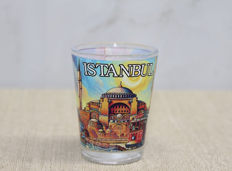 İstanbul Temalı Cam Shot Bardak - Model 2