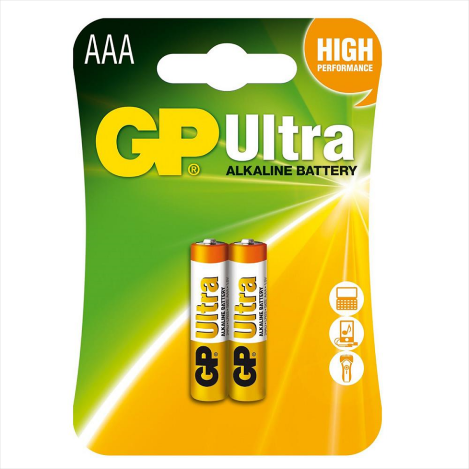 GP Ultra Alkalin AAA İnce Kalem Pil 2li