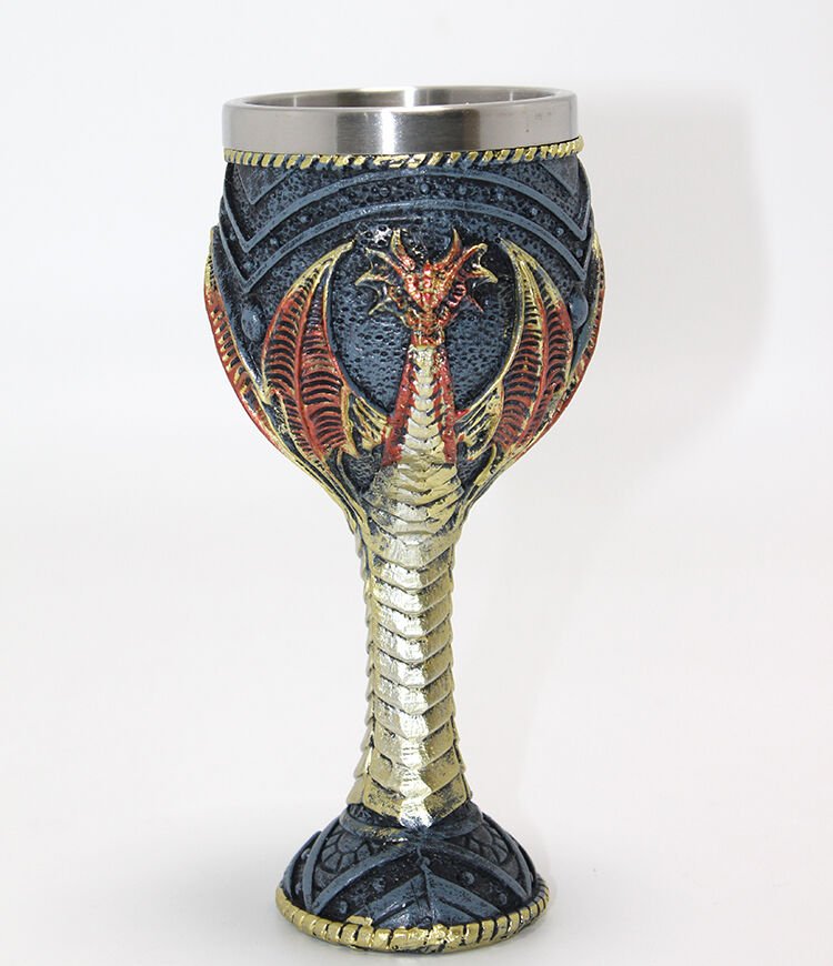 Ejderha Tasarımı 3D Kabartmalı Çelik Kadeh Bardak