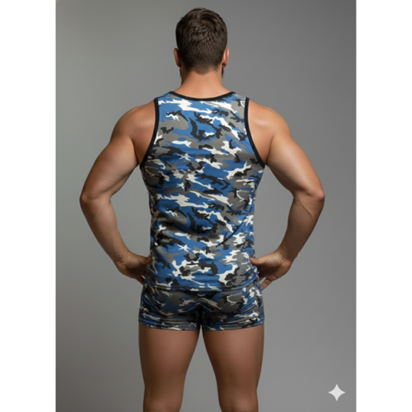 Erkek Kamuflaj Tank Top Boxer İç Çamaşır Takımı