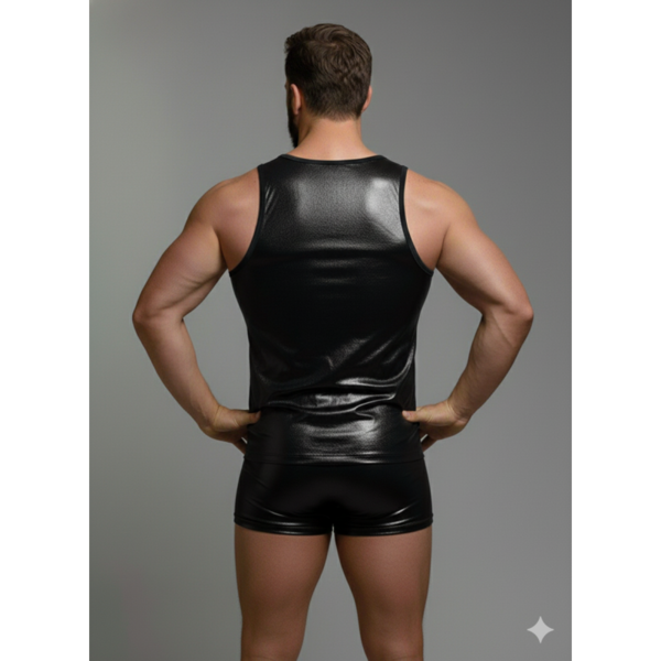 Erkek Lame Tank Top Boxer Takımı