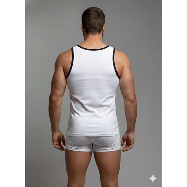 Erkek Beyaz Tank Top Boxer Takım