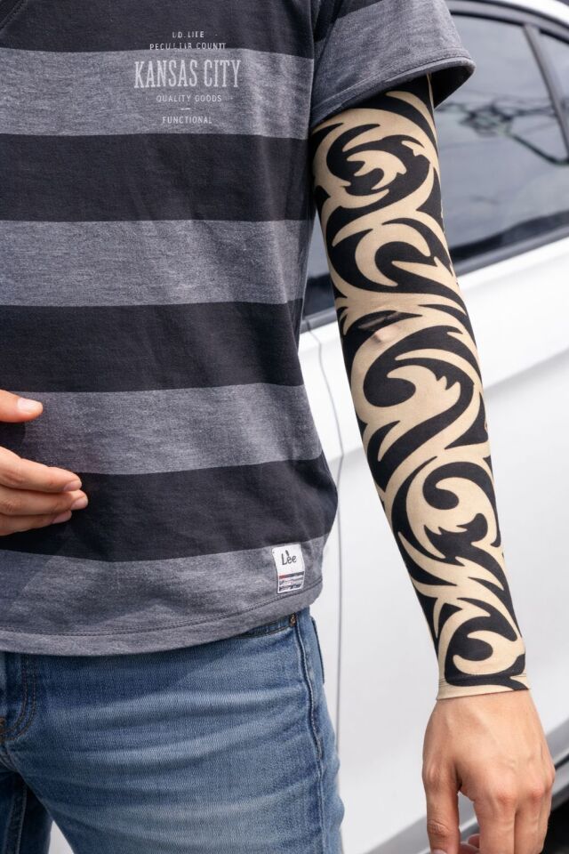 Giyilebilir Kol Dövmesi Çorap Dövme 3D Baskılı Kol Bacak Dövme 2 Adet Model 14