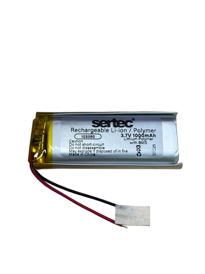 102050 3.7V 1000mAh Li-Polymer Pil (Devreli/1.5A)