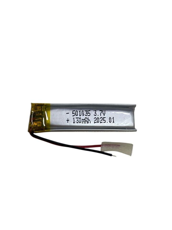 501035 3.7V 130mAh Li-Polymer Pil (Devreli/1.5A)